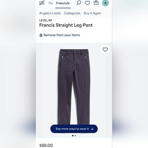 Level 99 Blue Straight Leg Ankle Pant